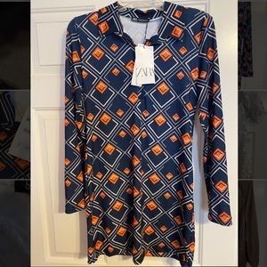 Zara Long Sleeve Abstract Dress